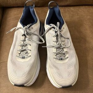 Hoka One One Bondi 6 Women’s Size 10 Wide Gray Navy Running Walking Shoes